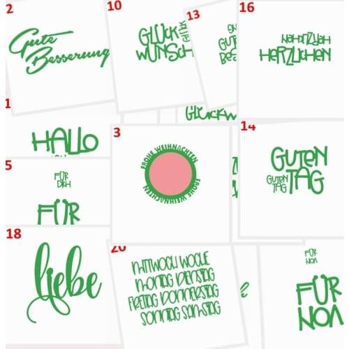 Basic German Words & Phrases GUTEN TAG Glckwunsch Metal Cutting Dies DIY Scrapbooking Making Template 2020 Hot Sale