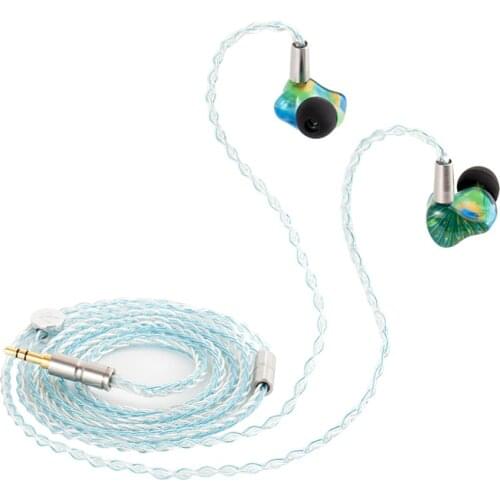 REECHO&Peacockaudio Spring 2DD 1BA Hybrid In-Ear Earphone HiFi Monitor Music IEM Aluminum Annular Diaphragm Detachable Cable