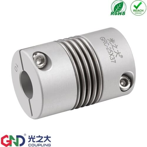 GRC Aluminum Alloy Bellows Clamp Series GND shaft couplings D16XL27mm; D1 D2: 4/5/6/6.35/7/8mm