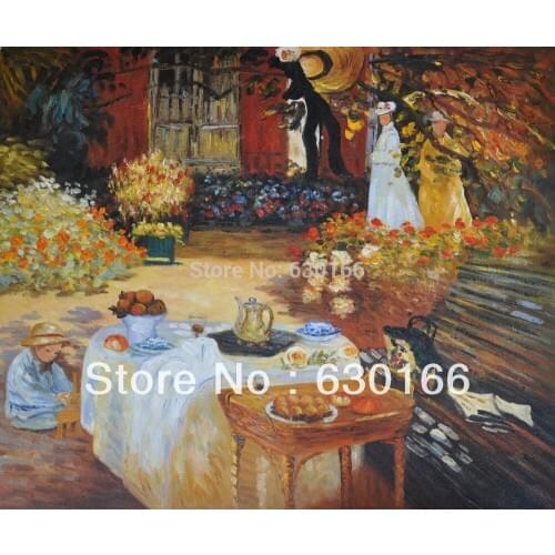 Claude Monet Oil Paintings for Home Office Decoration The Luncheon Wall Art Canvas Painting Wall Decoration No Frame