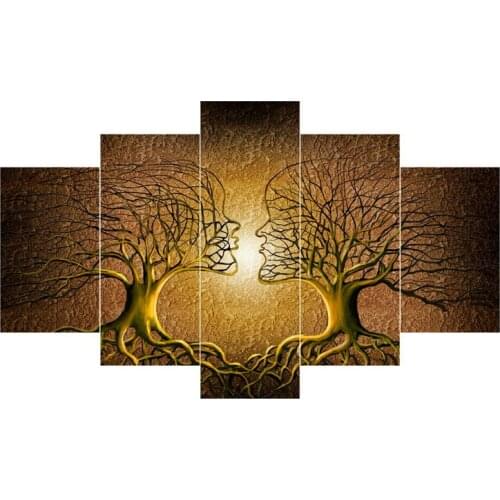 2016 New Canvas Painting 5 Piece Canvas Art Romantic Tree Wall Picture Large Pictures For Living Room Oil Painting Tableau