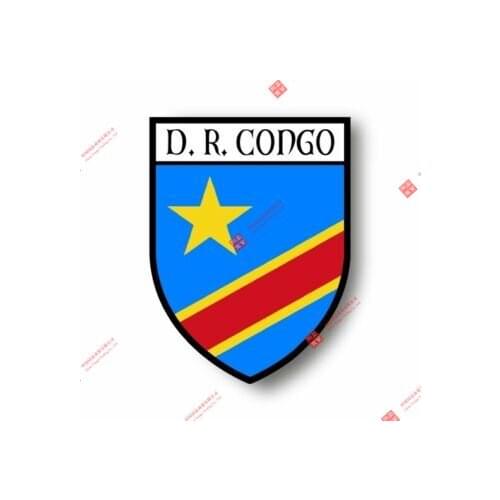 Hot Sell Personality Stickers Decal Souvenir Vinyl Car Shield City Flag World Crest Congo Rdc Racing Helmet Laptop Stickers