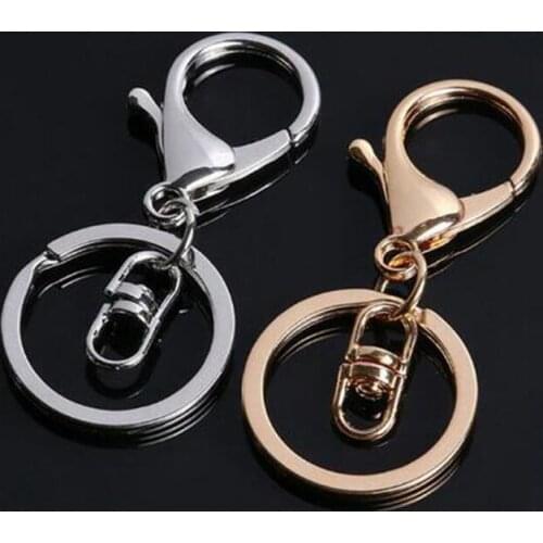 30 mm Flat Key Ring Metal Keychain Key Chain Lobster Clasp Dog Clasp For Keys Car Souvenir Gifts Couple Handbag Accessories