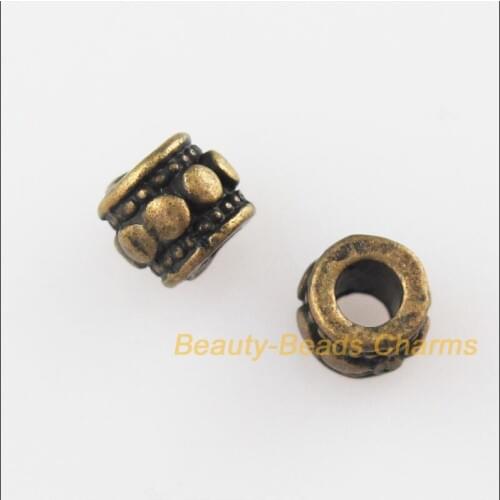 Fashion 60Pcs Antiqued Bronze Color Tiny Round Dots Spacer Beads Charms 4mm