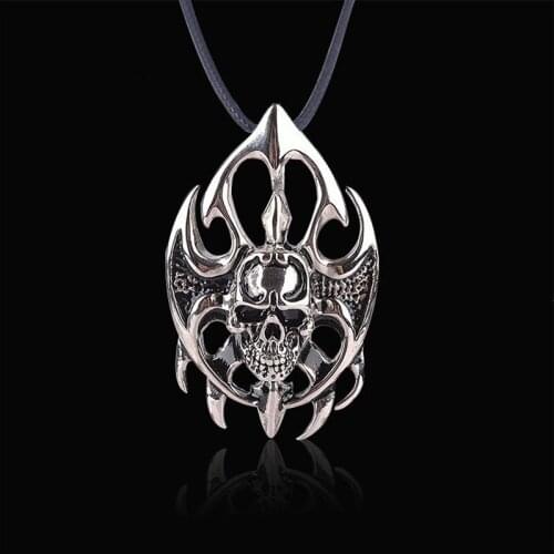 Mens necklace New design Metal Punk rock flame skull necklaces pendants Titanium steel necklace wholesale Tough Guy