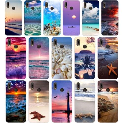 16SD A yellow sea star by the sea Soft Silicone Tpu Cover Case for Honor 10 huawei p mate 10 20 lite y5 y6 prime 2018