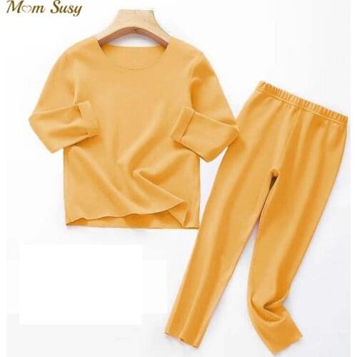 Baby Boy Girl Pajamas Set DE Velvet Fabric Infant Toddler Self Heating Homothermal Sleepwear Baby Bodysuit Home Suit 2PCS