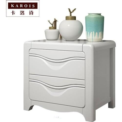 Karoissolid Wood Bedside Table Complete Storage Storage Bedroom With Lock Mini Walnut Oak Simple Modern Chinese