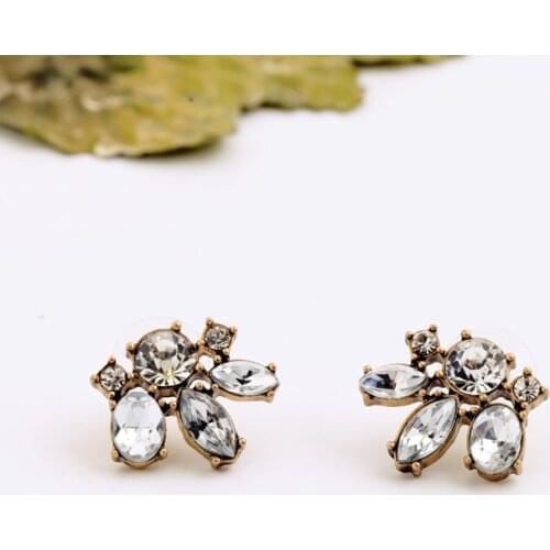 Transparent Screw-back Earring Resin Glass 2015 New Design For Birthday Gift Clear Crystal Earrings