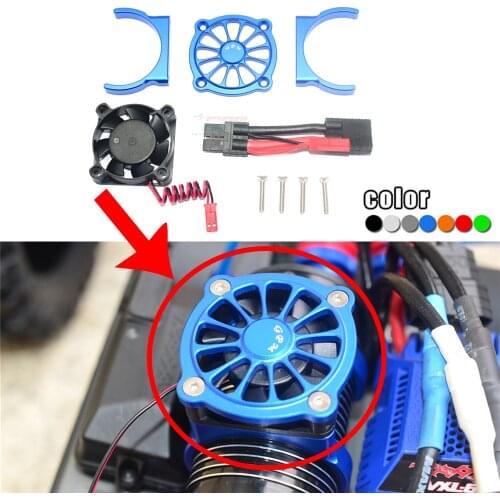 GPM metal Aluminum alloy Motor radiator with Cooling Fan base fan for 1/10 TRAXXAS E-REVO 2.0 86086-4 Monster Truck