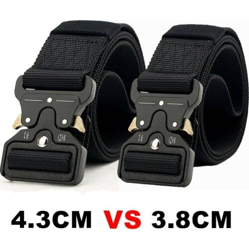 Tactical Army Belt Military Training Battle Nylon Waist Belts Outdoor Survival Accessories Hook Automatic Metal Buckles for Men