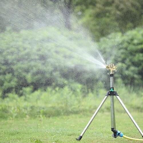 Garden Watering System Stainless Steel Tripod Impact Sprinkler Garden Kit for Farmland Plant Flower Irrigation System 360 Degree
