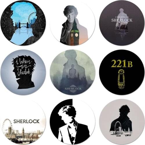 Sherlock Icons Pins Badge Decoration Brooches Metal Badges For Backpack Decoration 58mm