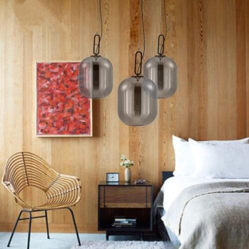 SGROW Modern Glass Pendant Lights for Living Room Dinning Room Creative Design Glass Lamp Wax Gourd Lampara Lighting Fixture