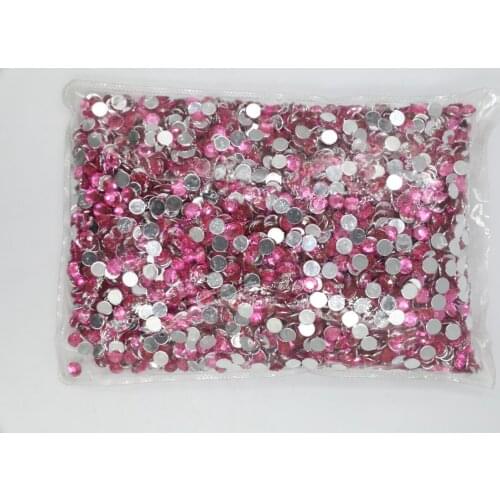 Light Pink Color 1.5~12mm Flat Back Round Acrylic Rhinestones Beads,3D Acrylic Nail Art / Garment Decoration