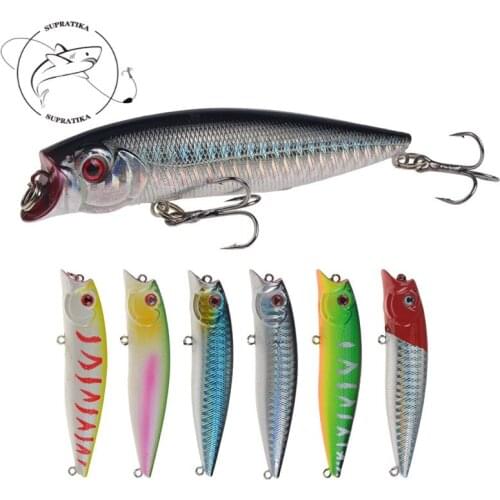 3D Eye Wobbler Bionic Bait 6Pcs 9cm/11.5g Diving Depth Upper Middle Artificial Popper Topwater Hard Bait 6# Hook Fishing Lure