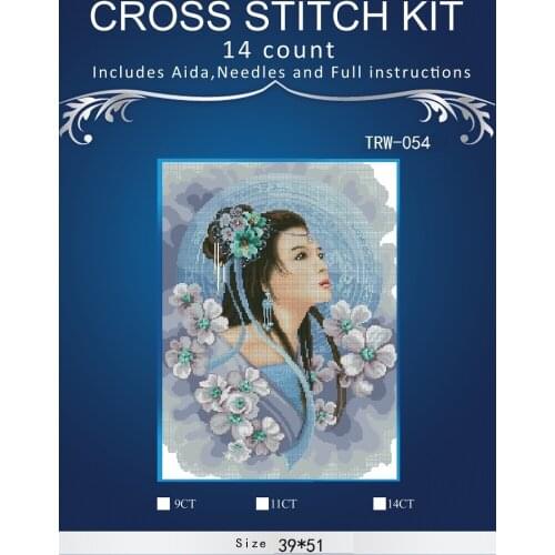 People Needlework,DIY DMC 14CT unprinted Cross stitch Embroidery,People style home arts Counted White canvas Cross-Stitching 8