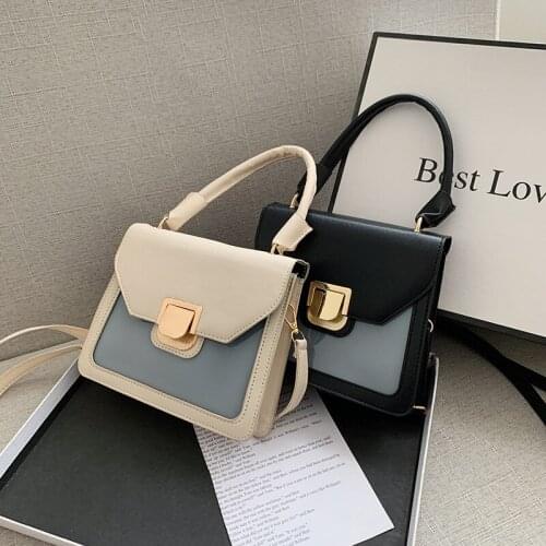 2021 New Small Square Bags for Women Flap Fashion Crossbody Messenger Bag Luxury Solid Color PU Leather Work Lady Shoulder Bag