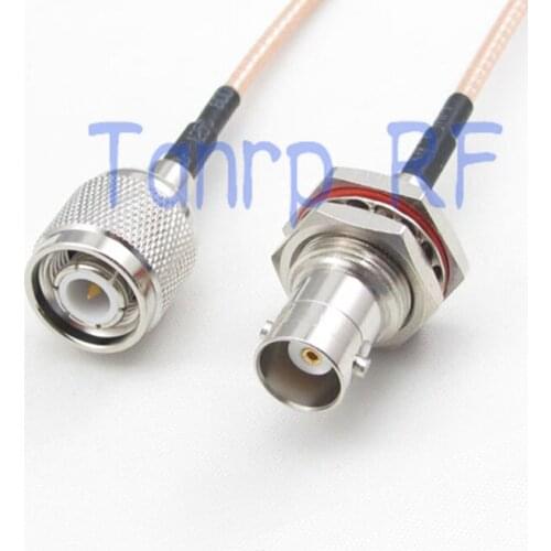 10pcs 15CM Pigtail coaxial jumper cable RG316 cord 6inch TNC male plug to mini BNC female nut bulkhead RF adapter connector