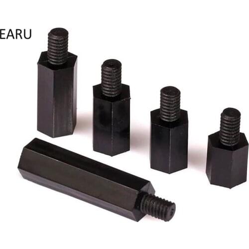 100PCS M2/M2.5*L+5/6mm White Black Spacing NylonColumn Screw Plastic For PCB Motherboard Fixed Nylon Standoff Spacer PillarNL16