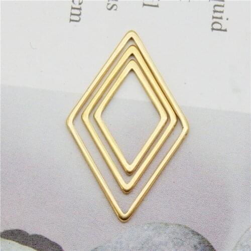 12pcs/lot Gold Charms Color Alloy Pendants Making DIY vintage geometric rhombic charms Necklace Charms Earrings Crafts Top Gift