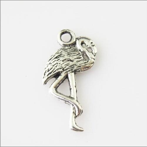 25 New Animal Crane Birds Tibetan Silver Tone Charms Pendants 12x23mm