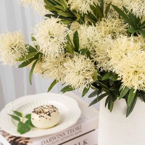 5pcs/lot Single dandelion small hydrangea artificial flower multi-head thorn ball simulation flower wedding home window decor