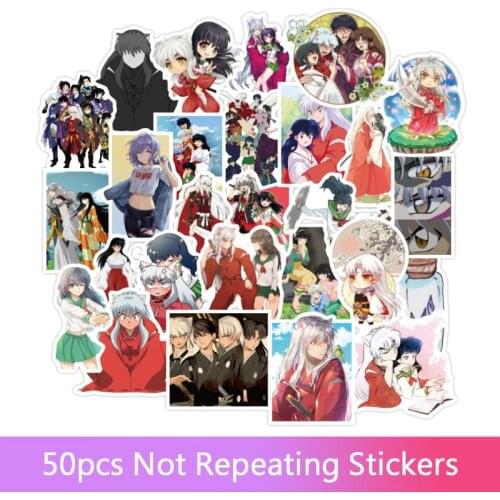 50pcs Cartoon Anime Inuyasha Sticker Waterproof Suitcase DIY Laptop Guitar Skateboard Toy Lovely Sticker