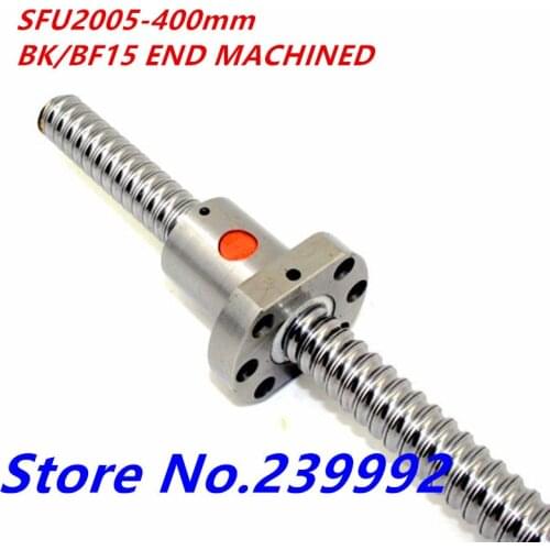 Free shipping SFU2005 400mm Ball Screw RM2005 L500mm Ballscrews + Ball Nut for CNC XYZ with BK/BF15 end machined