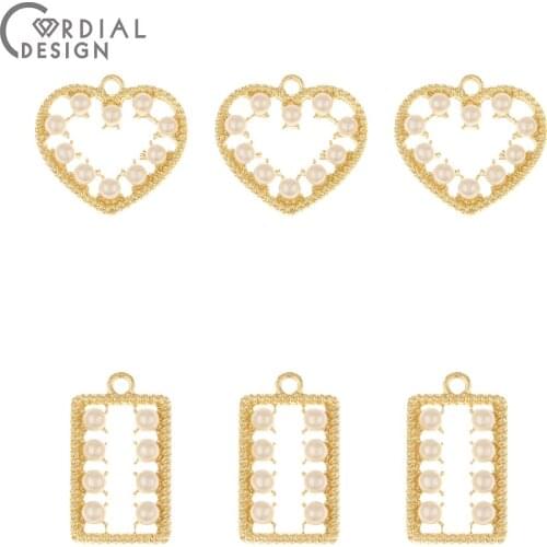 Cordial Design 100Pcs Jewelry & Findings Components/Imitation Pearl/Earrings Charms/DIY Making/Hand Made/Geometry Shape/Pendant