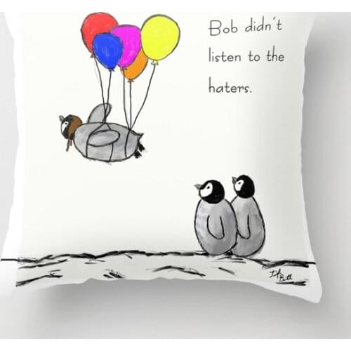 To Be A Flying Penguin Decorative Pillowcases Cotton Linen Throw Pillow Case Home Sofa Decor Pillowcase