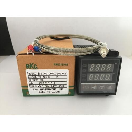 Dual Digital RKC PID Temperature Controller REX-C100 with K thermocouple, SSR Output