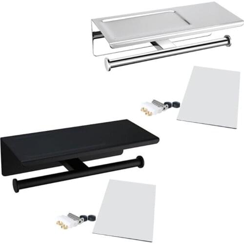 Double Toilet Paper Holder Bathroom Tissue Roll Holder with Shelf High Quality and Brand New