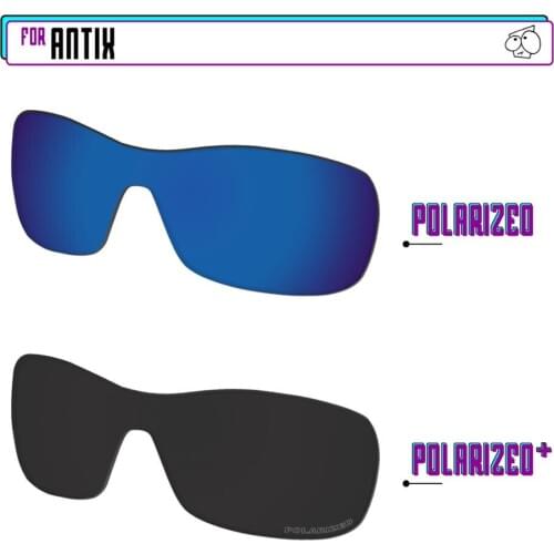 EZReplace Polarized Replacement Lenses for - Oakley Antix Sunglasses - Black P Plus-Sapphire P