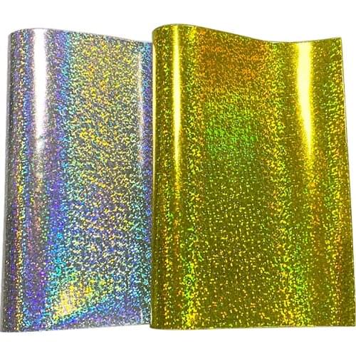 135x30cm Little Dots Printed with Holographic Metallic Mirror Laser Effect PU Faux Leather Sheet For Shoe/Bag/Purse/Wallet/Belt