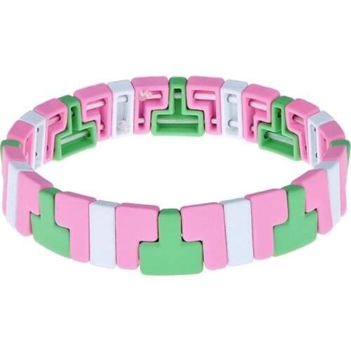 JBL0011 2020 design multicolor bohemian bracelet friendship Geometric trapezoid shape Stackable bracelet Europe girl charm gift