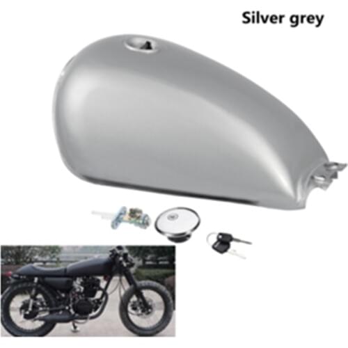 Cafe Racer Fuel Tank 9L 2.4 Gallon Motorcycle Metal Gas Tanks For Suzuki GN125 Custom