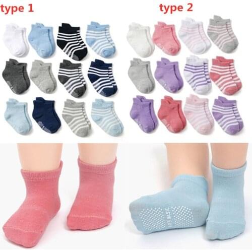 KLV 12 Pair/Set Toddler Baby Sports Cotton Socks Comfortable Anti Slip Socks for 0-24 Months Baby Boys&Baby Girls