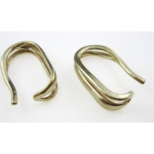 Brass ear cuff earring Ear cuff no piercing 21x13x6.5mm Brass cartilage ear hook findings -2pcs RE011