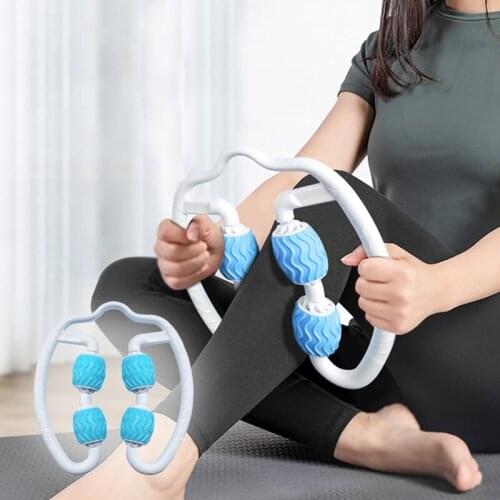 U Shape Trigger Point Massage Roller Arm Leg Neck Muscle Tissue for Fitness Gym Yoga Pilates Sports 4 Wheel Face Lift Tools