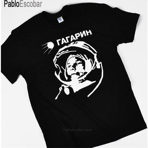 Men cotton tshirt summer t shirt Yuri Gagarin Cosmonaut T-Shirt man shubuzhi tee-shirt bigger size