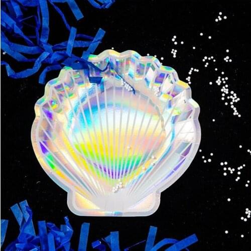 Disposable Tableware Set Disposable Paper Tray Straw Cup Wedding Wedding Birthday Decoration Party Supplies Laser Silver Shell