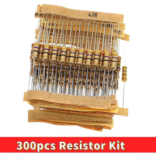 300pcs Resistor Kit 1W 5% 30values X 10pcs Carbon Film Resistance 0.1-750 ohm Set