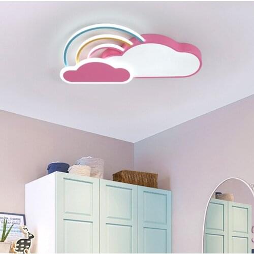 Clouds Rainbow Childrens Room Lights Red Bedroom LED Ceiling Mount Lamp Creative Cartoon Study Toy House Lights