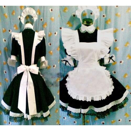 Lolita Maid cosplay anime clothes black and white convention costumes free shipping 011