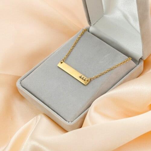 Personalized custom name necklace long bar custom stainless steel birthday name mom girl number name necklace jewelry gift