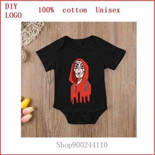 Infant Newborn Baby Girls Boys Short Sleeve bodysuits baby La Casa de Papel Drawing vectorized Romper Jumpsuit Outfit Clothes
