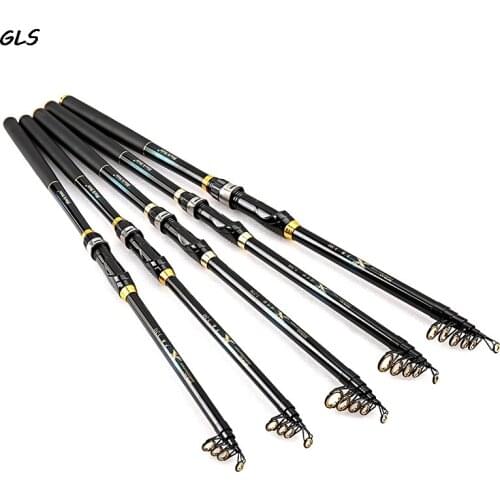 Portable Telescopic Rock Fishing Rod Spinning Carp Feeder carbon fiber Pesca 2.1M-3.6M