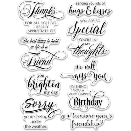 Thanks English Words Transparent Clear Silicone Stamp/Seal for DIY scrapbooking/photo album Decorative clear stamp ST0282