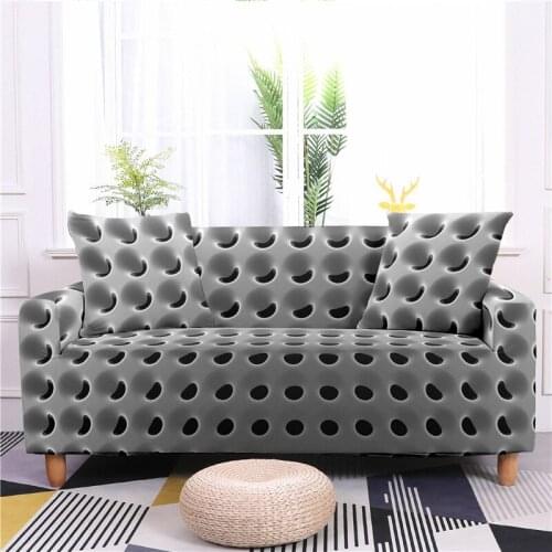 Luxury 3D Geometry Print Sofa Cover Slipcover Stretch Sofa Covers for Living Room Elastic Couch Chair Cover 1-4-seater